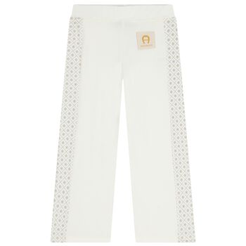 Girls Ivory Logo Trousers