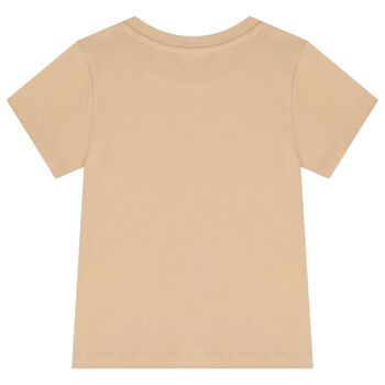 Girls Beige Logo T-Shirt
