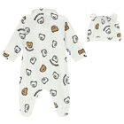 Ivory Teddy Bear Logo Babygrow Gift Set, 1, hi-res