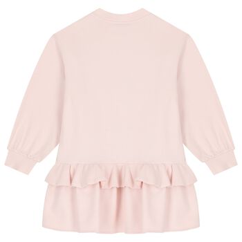Girls Pink Logo Sweatshirt Dress
