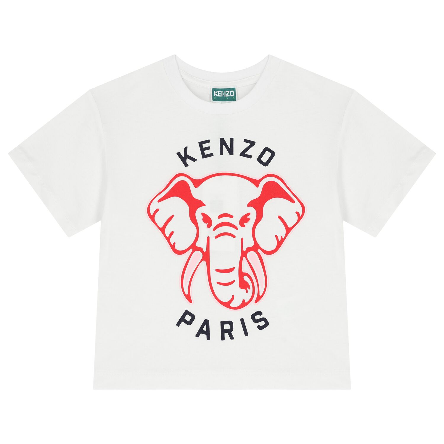 Girls White Elephant T-Shirt, 1, hi-res