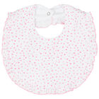 Baby Girls White & Pink Heart Bib, 1, hi-res