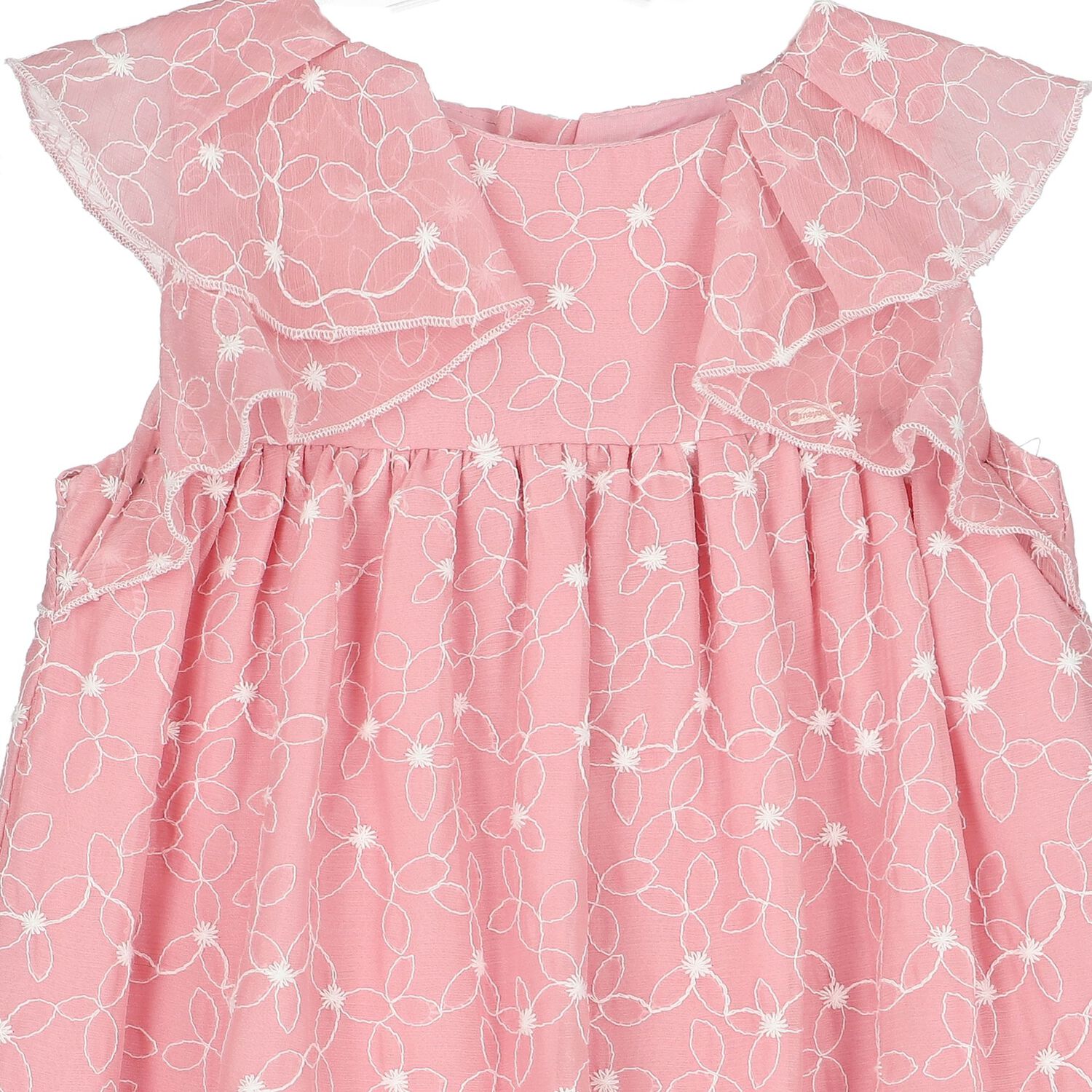 Younger Girls Pink Embroidered Dress, 1, hi-res