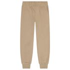 Boys Beige Swoosh Logo Tracksuit, 2, hi-res
