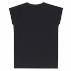 Girls Black Logo Shirt, 3, hi-res