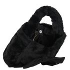 Girls Black Faux Fur Handbag, 3, hi-res