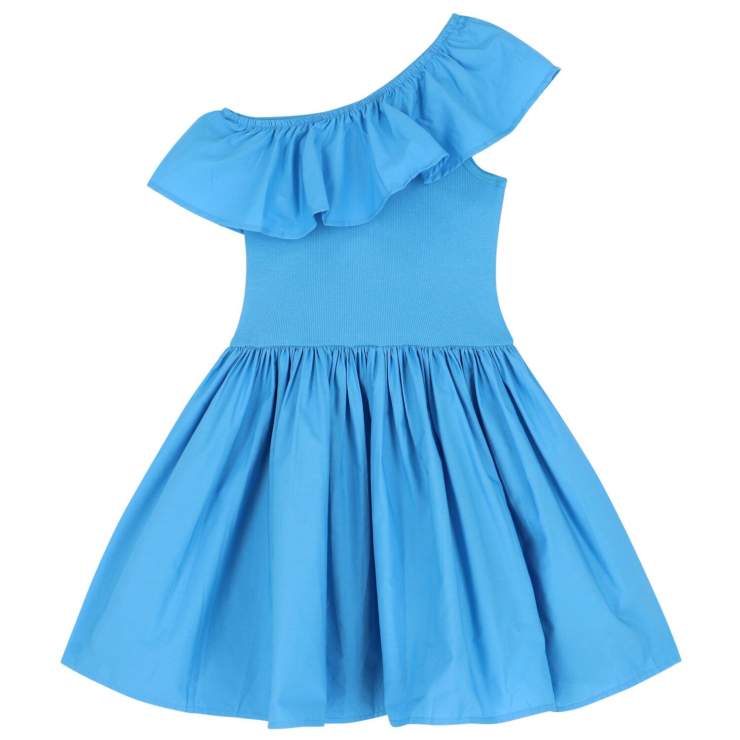 Girls Blue Ruffle Chloey Dress, 6, hi-res
