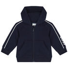Baby Boys Navy Blue & White Tracksuit (3 Piece), 1, hi-res