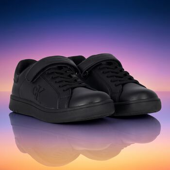 Boys Black Logo Trainers