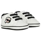Baby Boys White Ikonik Karl Pre Walker Shoes, 1, hi-res