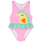 Younger Girls Pink Seahorse Swimsuit, 1, hi-res
