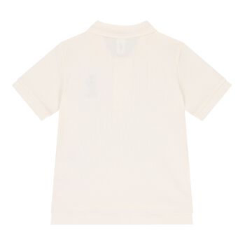 Baby Boys Ivory Piqué Bear Polo Shirt