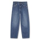 Boys Blue Logo Denim Jeans, 1, hi-res