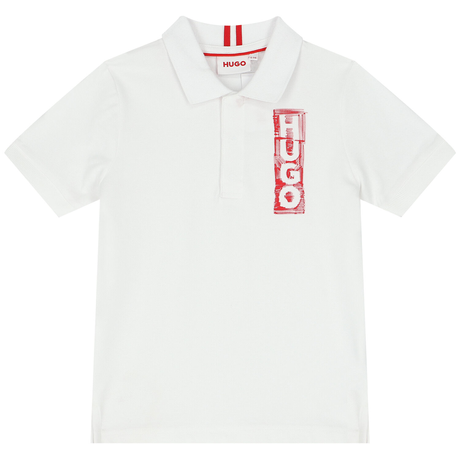 Boys White Logo Polo Shirt, 2, hi-res