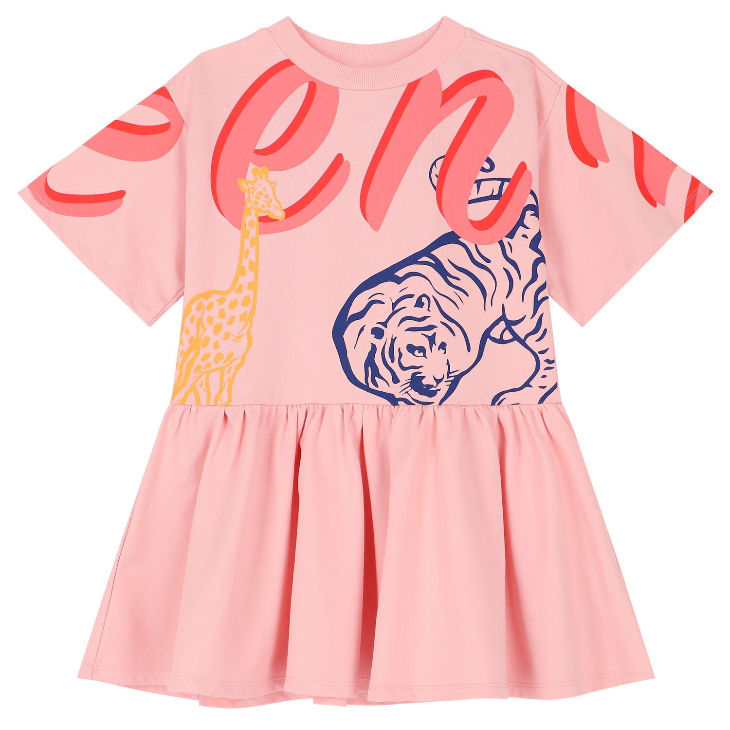 Girls Pink Logo Dress, 1, hi-res