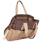 Beige Houndstooth Check Baby Changing Bag ( 41cm ), 1, hi-res