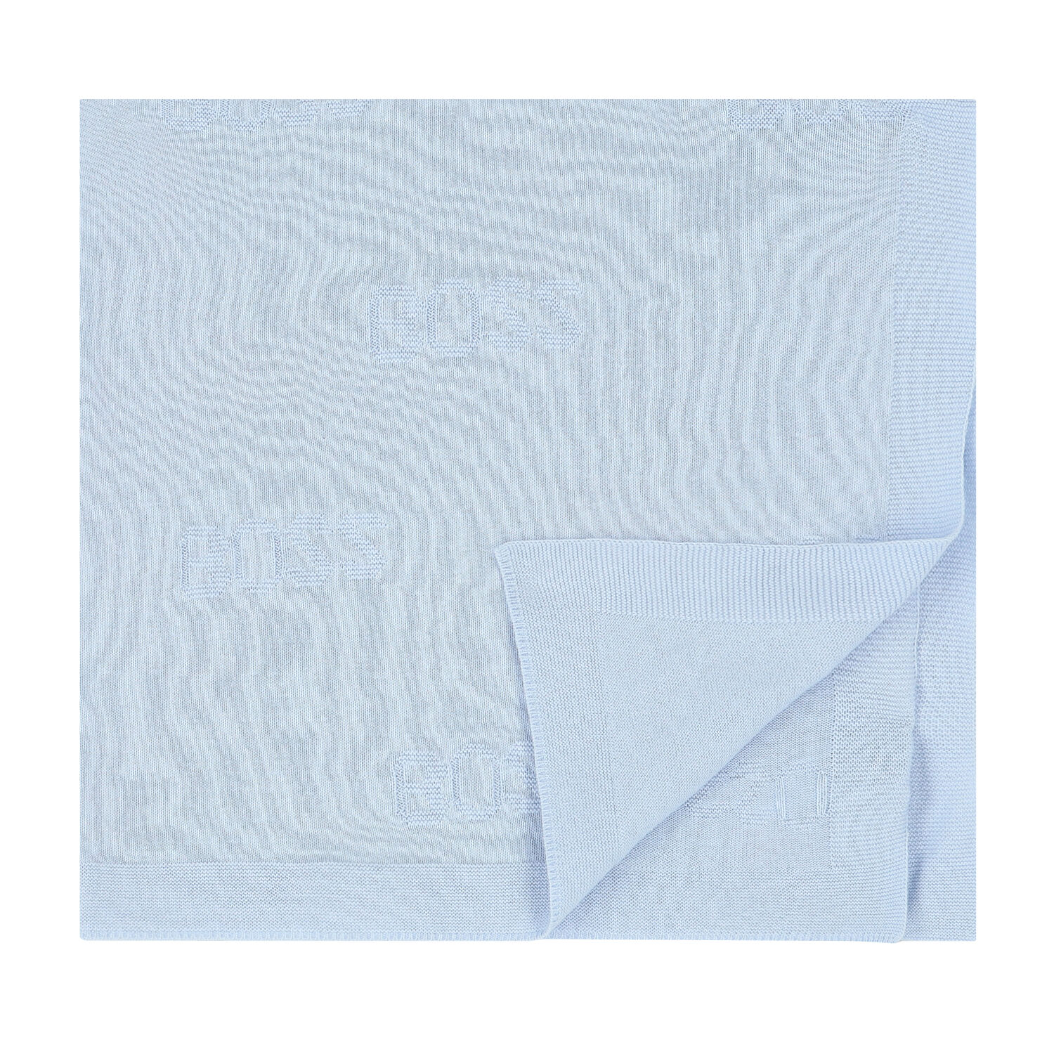 Blue Logo Knitted Baby Blanket, 3, hi-res