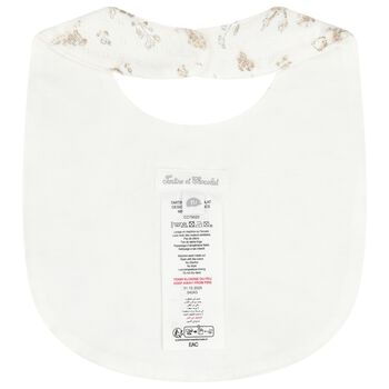 Ivory & Beige Teddy Bear Baby Bib