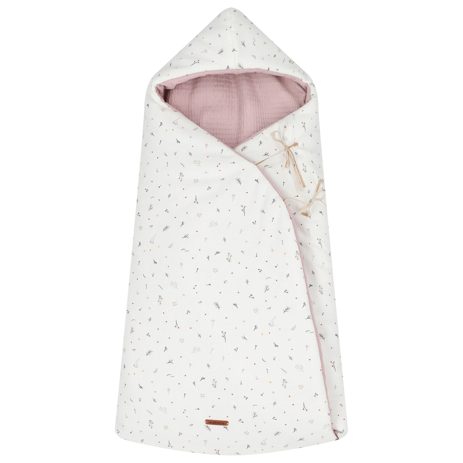 Baby Girls Ivory & Pink Hooded Reversible Nest, 3, hi-res