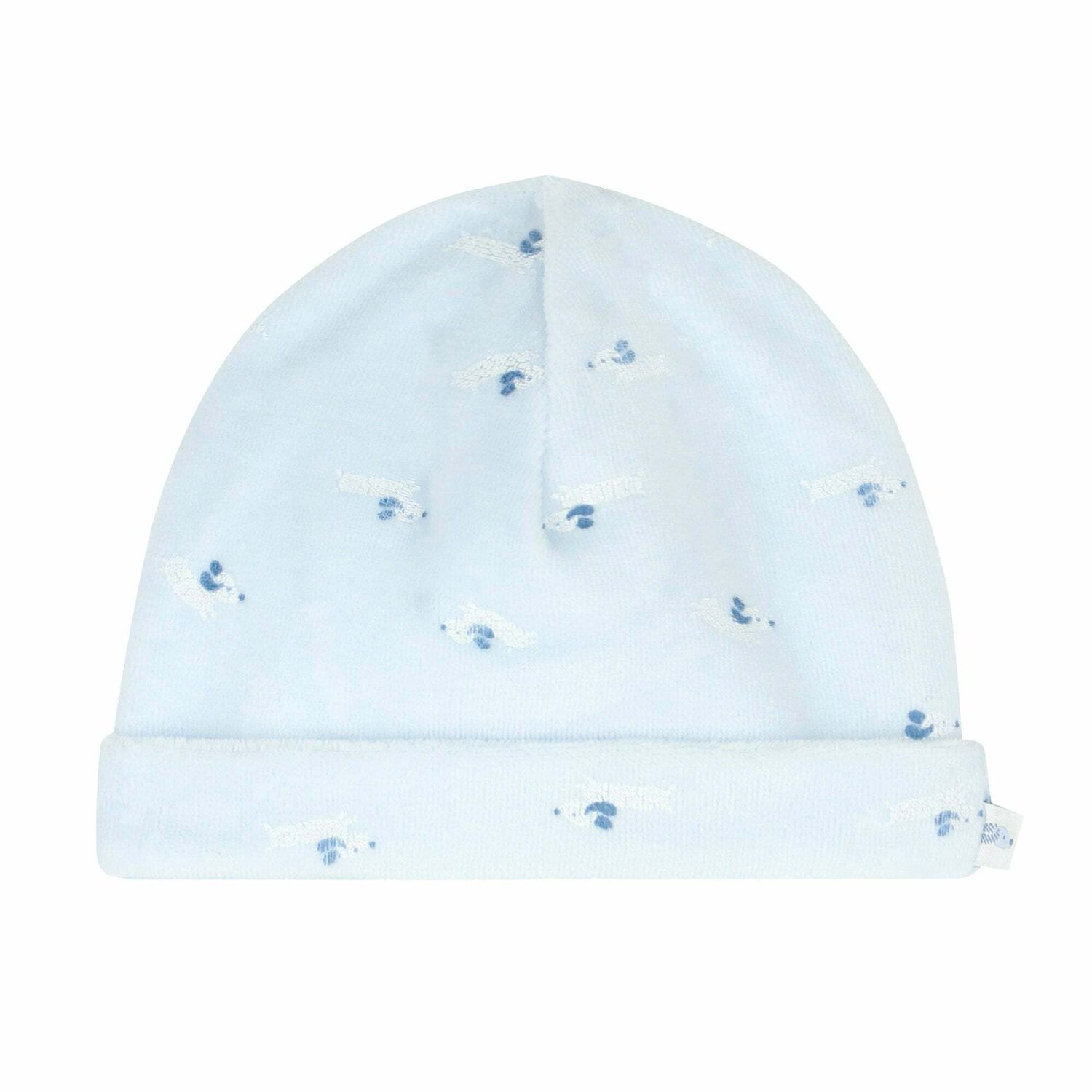 Baby Blue Printed Velour Hat, 1, hi-res