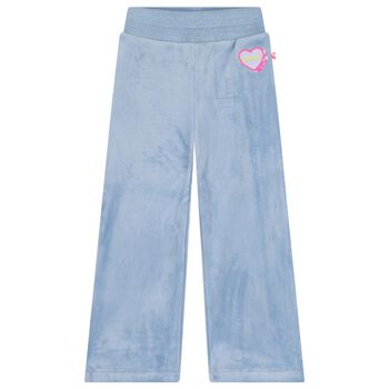 Girls Blue Heart Flared Trousers