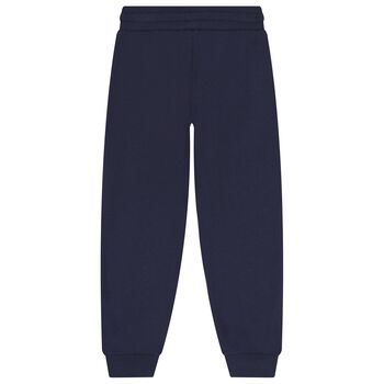 Boys Navy Blue Logo Joggers