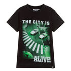 Boys Black Cotton T-shirt, 1, hi-res