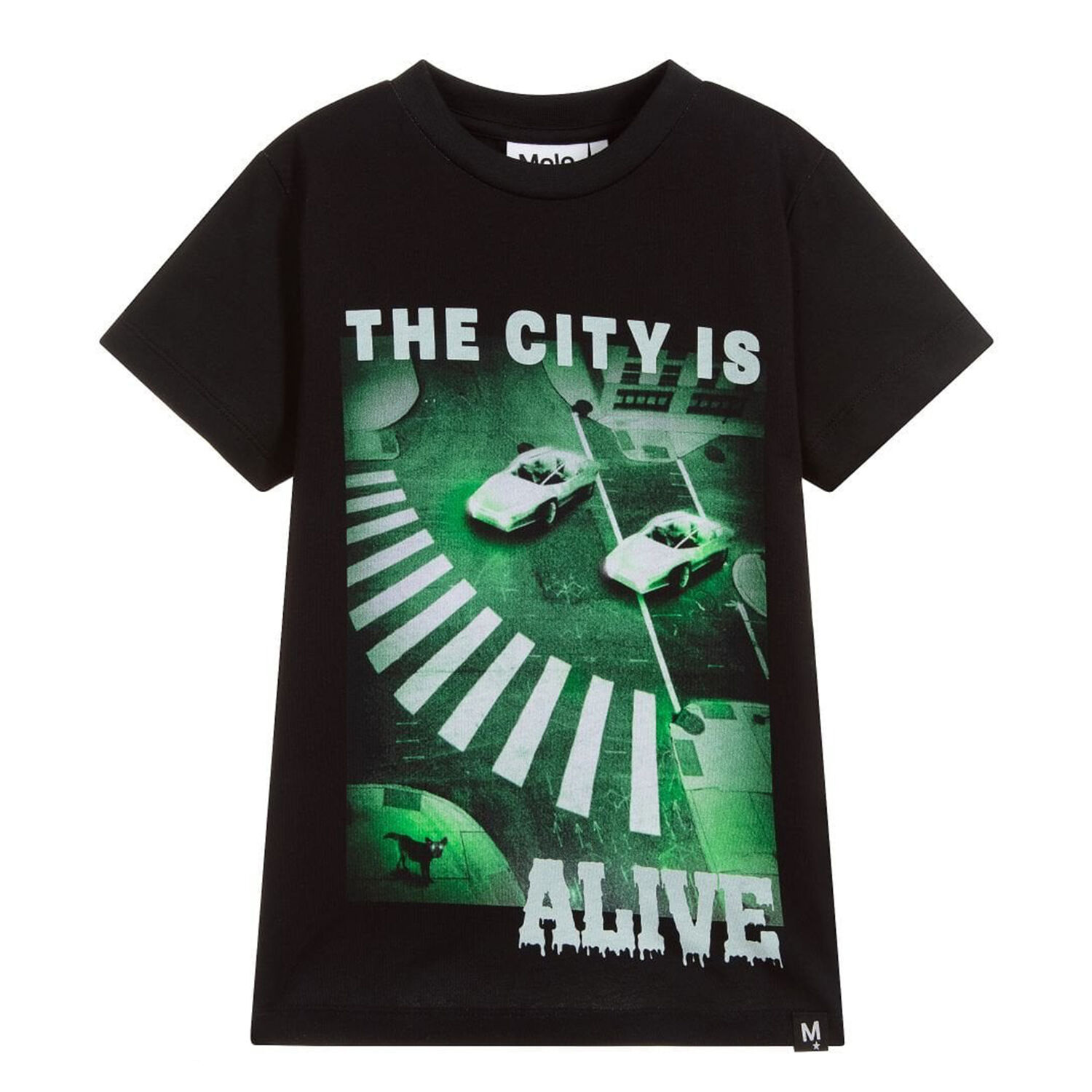 Boys Black Cotton T-shirt, 1, hi-res