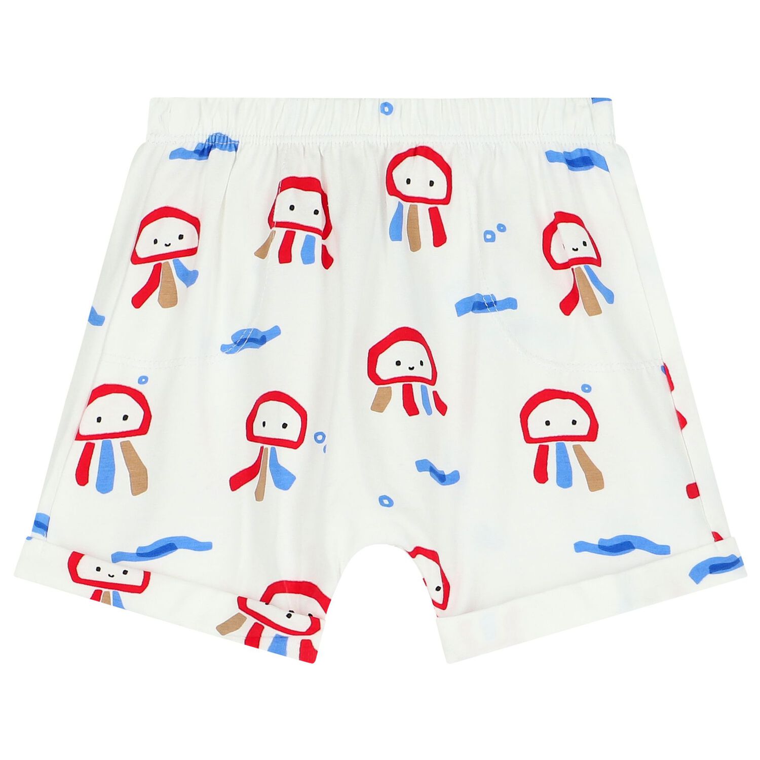 Baby Boys White, Red & Blue Shorts Set, 1, hi-res