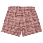 Girls Pink & Red Tweed Shorts, 2, hi-res
