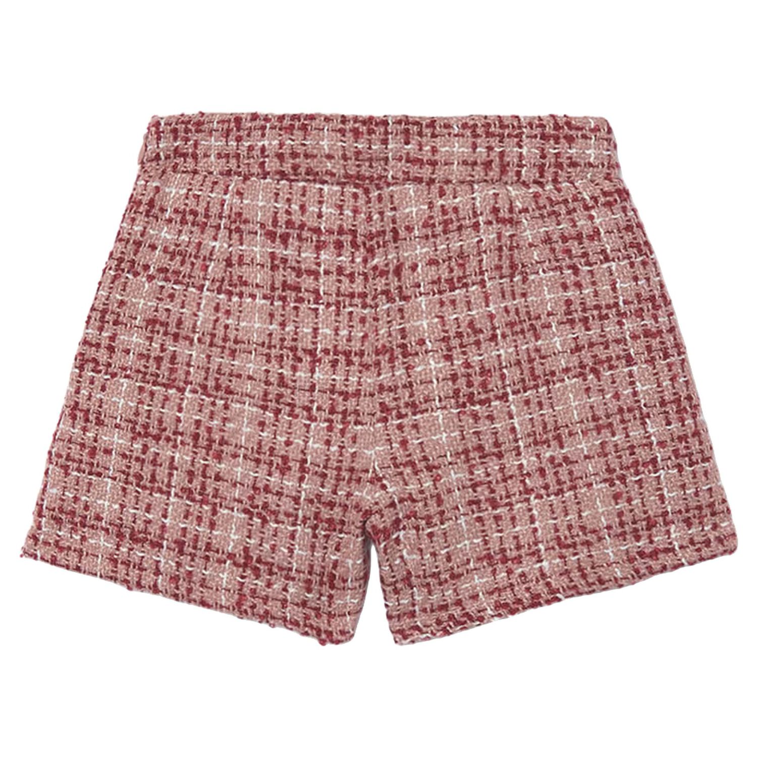 Girls Pink & Red Tweed Shorts, 2, hi-res