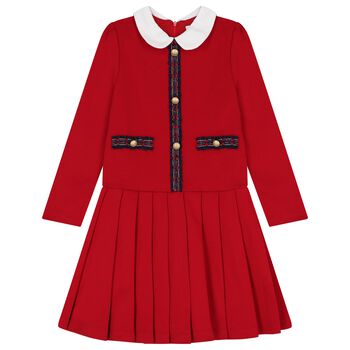 Girls Red Tartan Dress