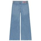 Girls Blue Logo Sequins Denim Jeans, 1, hi-res