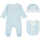 Baby Boys Blue Logo Babygrow Set, 1, hi-res