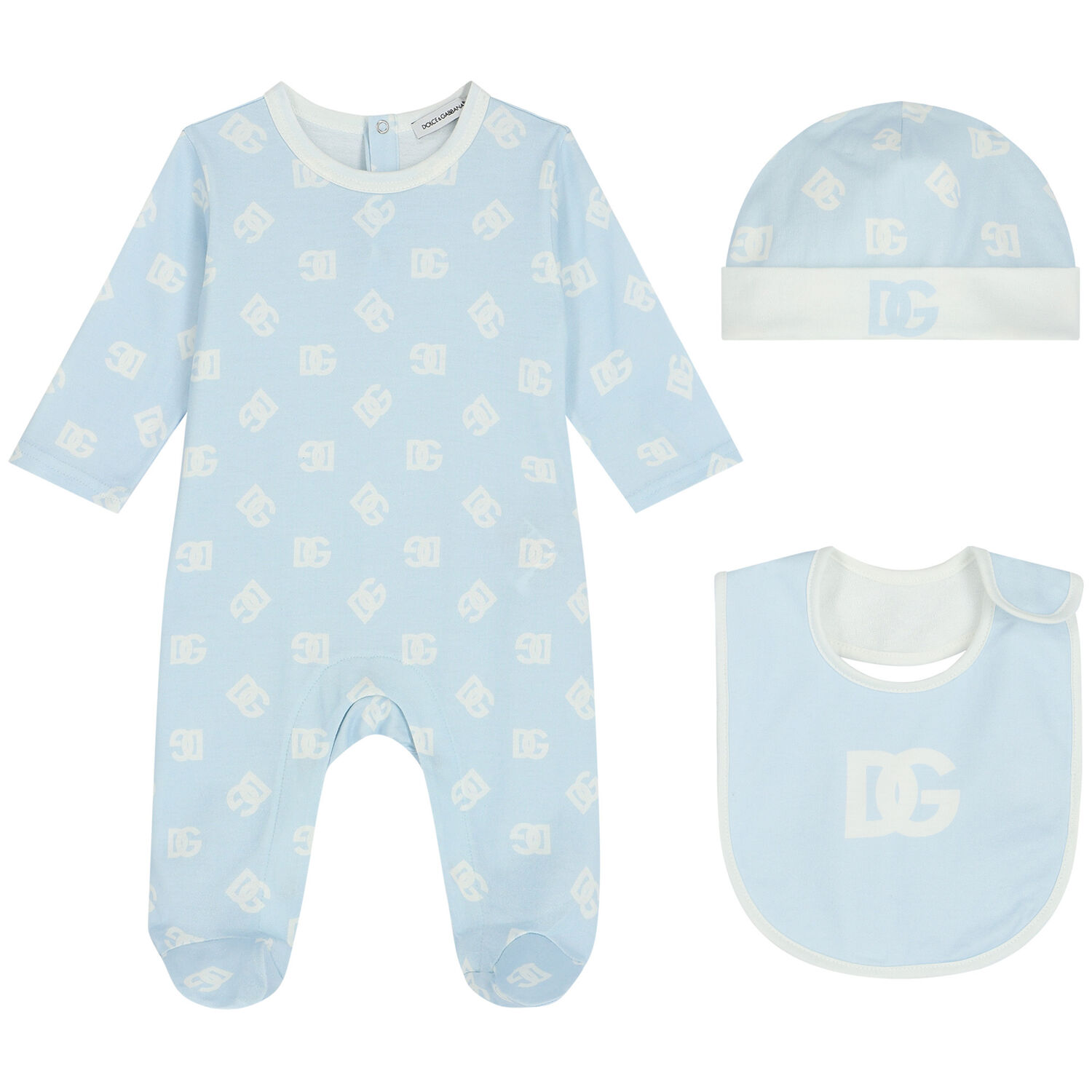 Baby Boys Blue Logo Babygrow Set, 1, hi-res