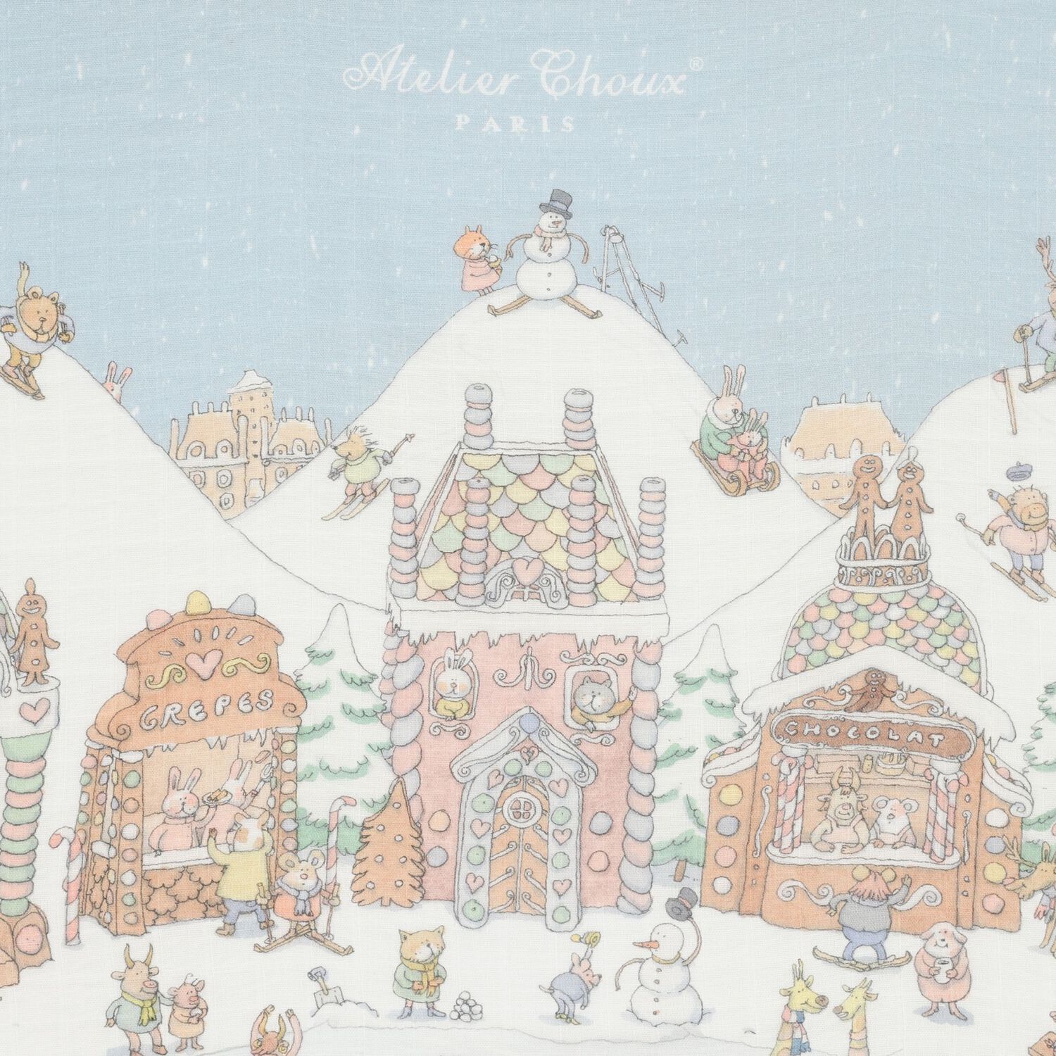 White & Blue Logo Winter Wonderland Baby Carré Swaddle, 1, hi-res image number null