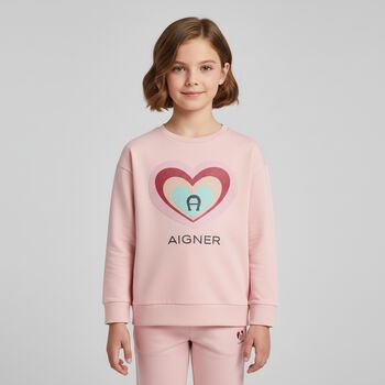 Girls Pink Logo Sweatshirt