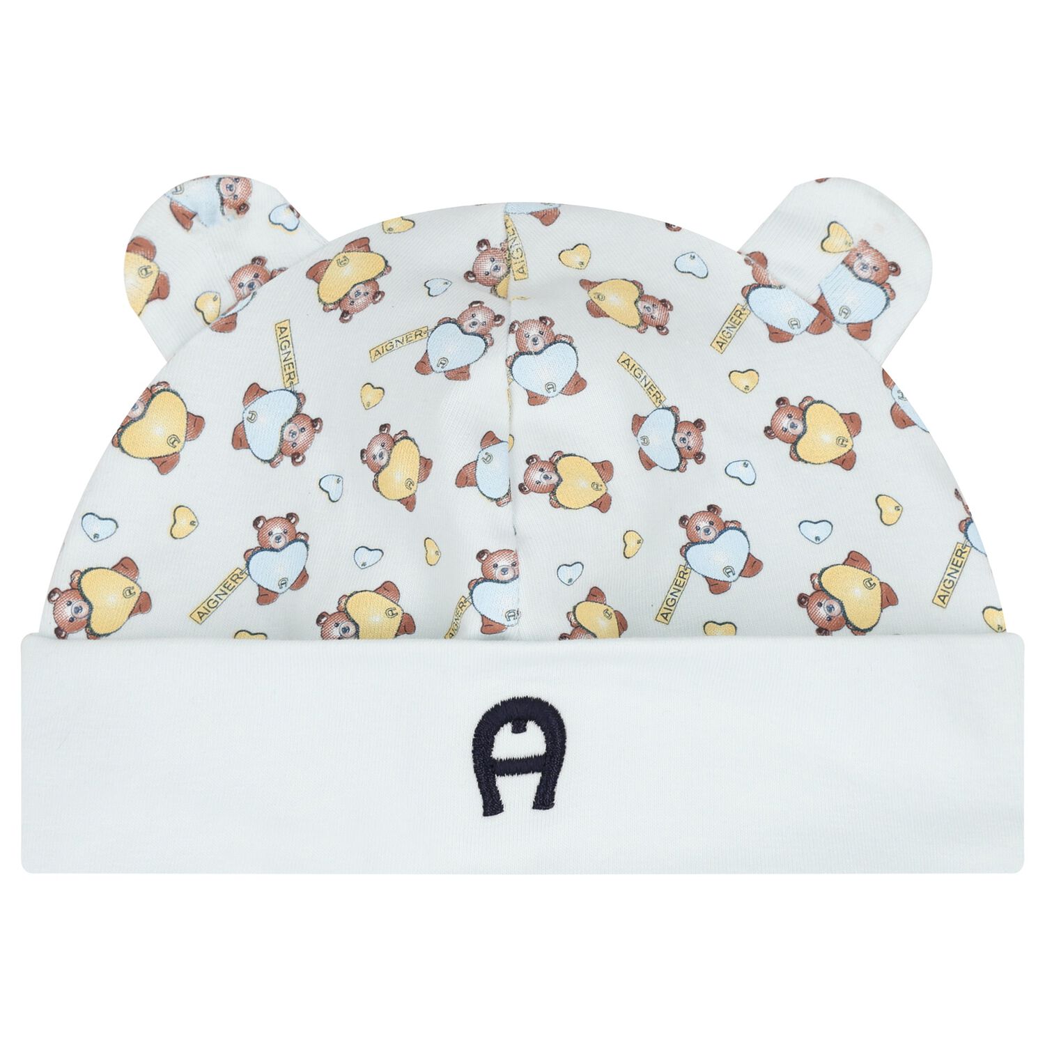 Baby Boys Blue Teddy Bear Hat, 2, hi-res