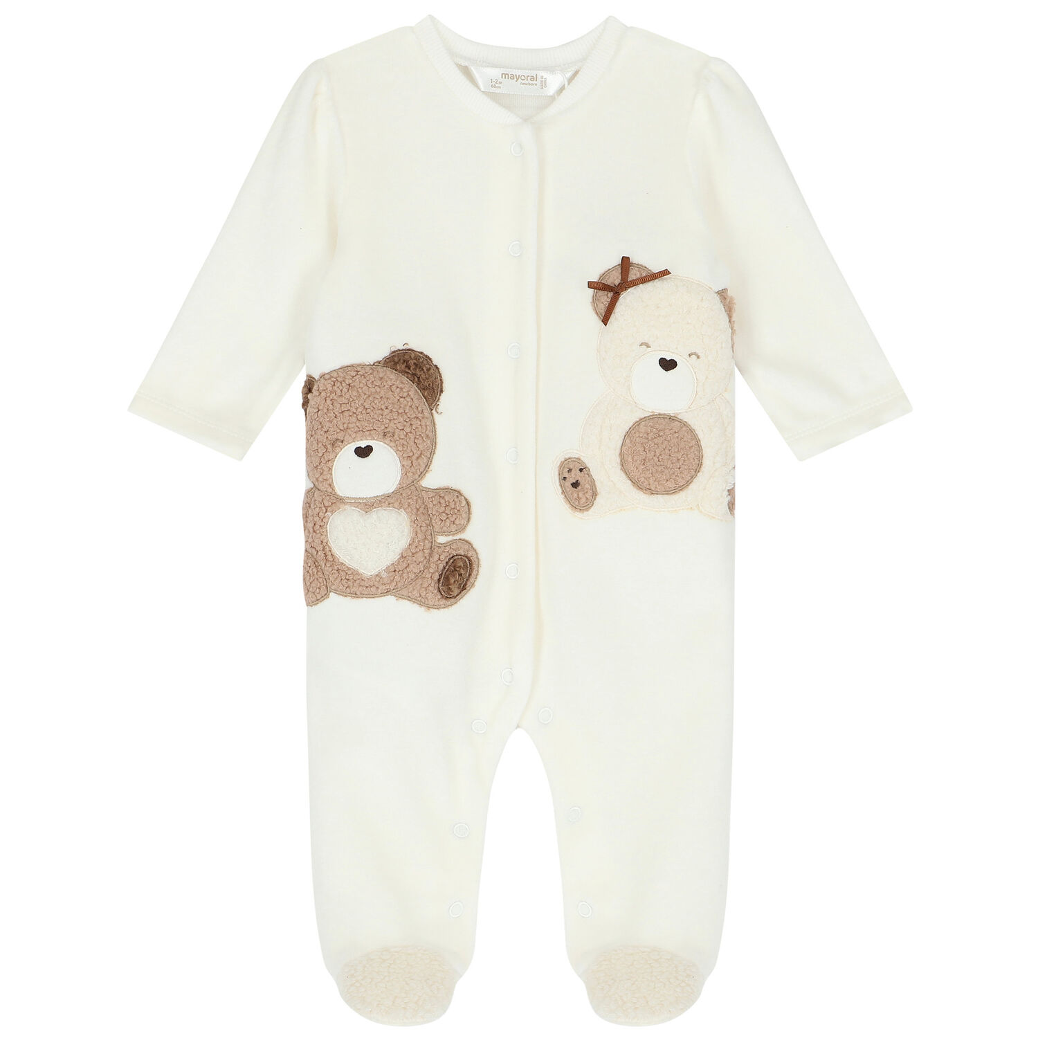 Ivory Teddy Bear Babygrow, 1, hi-res
