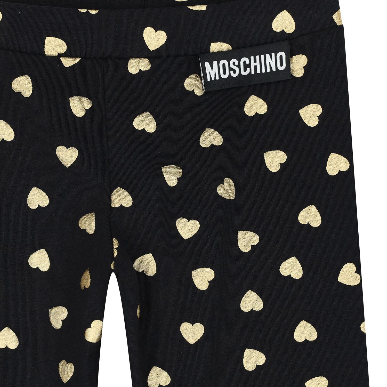Girls Black & Gold Hearts Leggings, 1, hi-res image number null