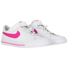 Girls White & Pink Court Legacy Trainers, 1, hi-res
