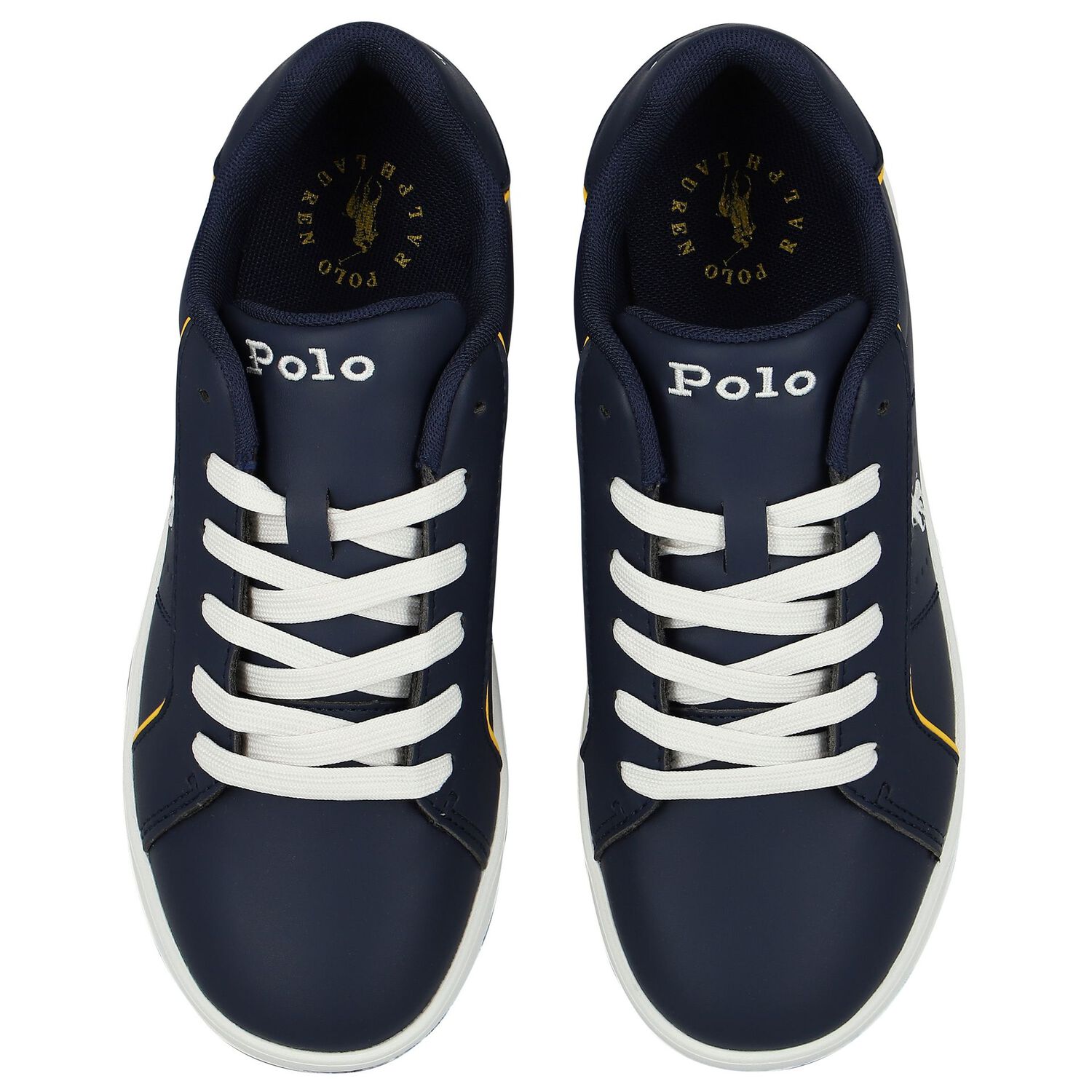 Boys Navy Blue Logo Trainers, 1, hi-res