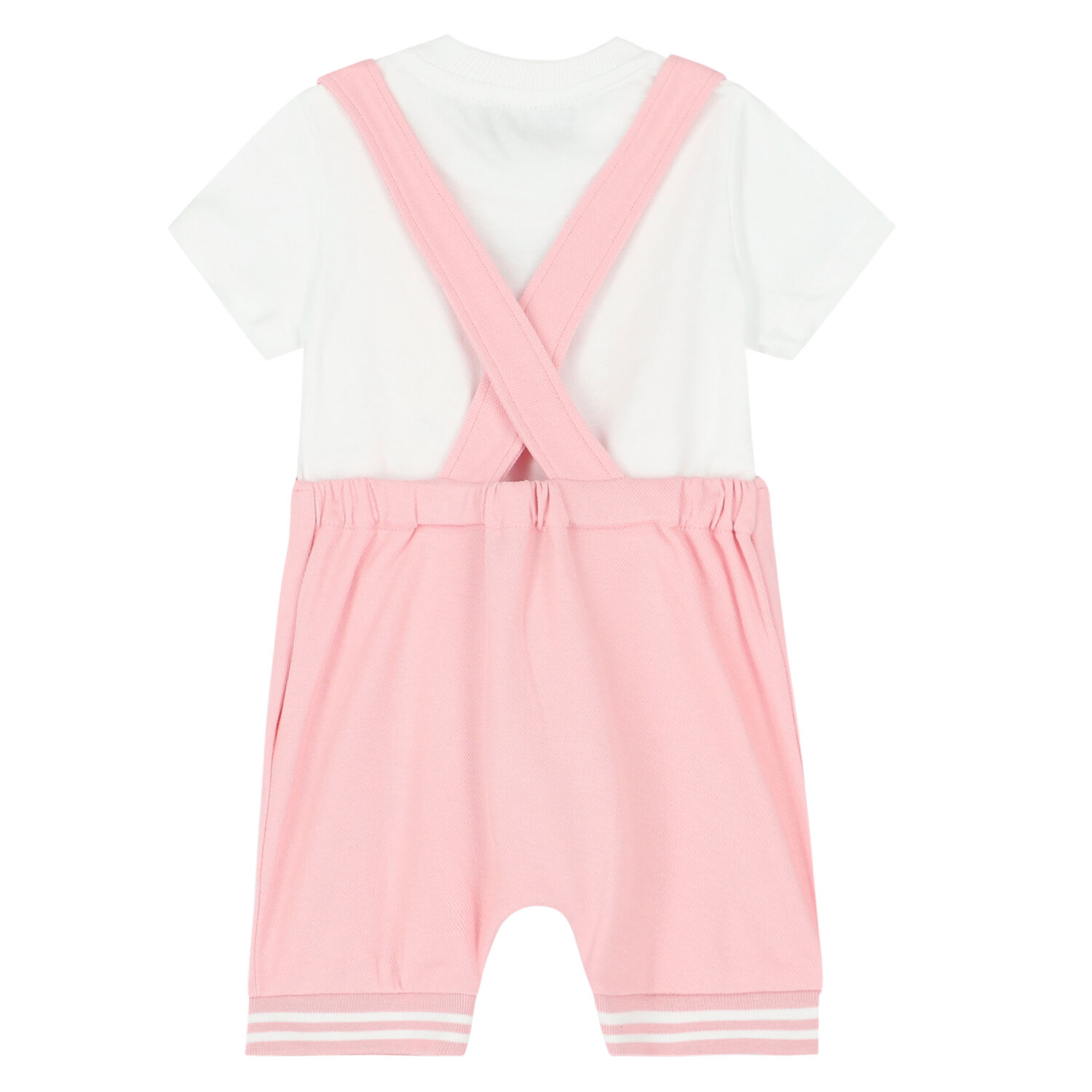 Younger Girls Pink Dungaree Set, 1, hi-res