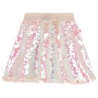 Girls Pink Iridescent Sequin Skirt, 1, hi-res
