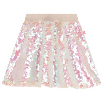 Girls Pink Iridescent Sequin Skirt
