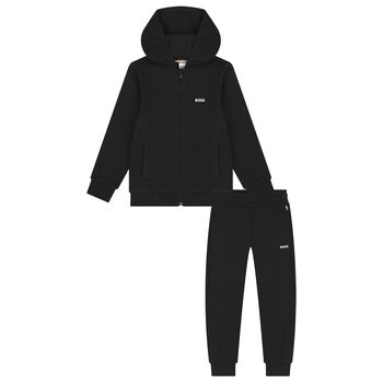 Boys Black Logo Tracksuit