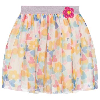 Girls Multi-Coloured Heart Tulle Skirt