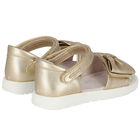 Younger Girls Gold Bow Sandals, 1, hi-res