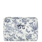 Ivory & Navy Blue Toile De Jouy Wash Bag, 2, hi-res