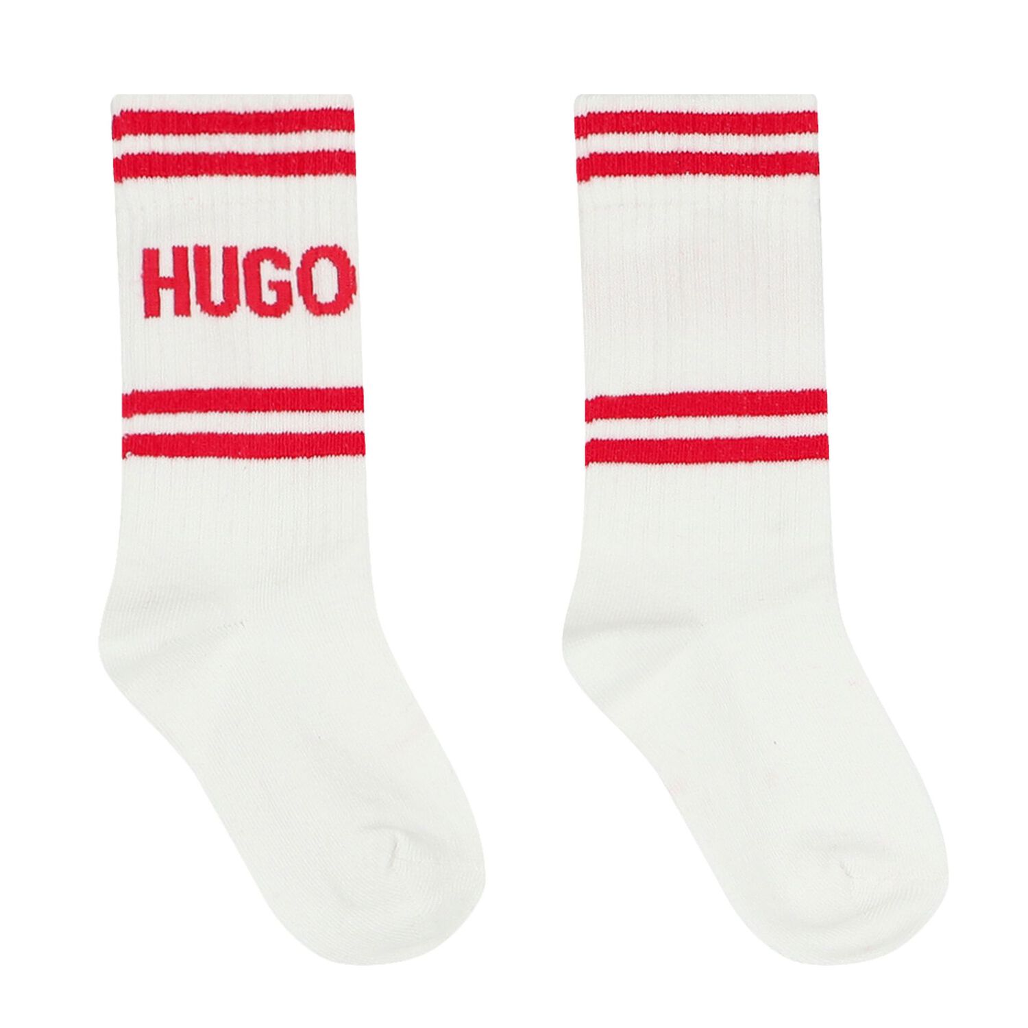 White & Black Logo Socks ( 2 Pack ), 1, hi-res